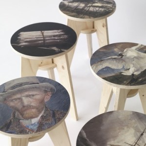 Plywood Print Stool - 5 stools from top
